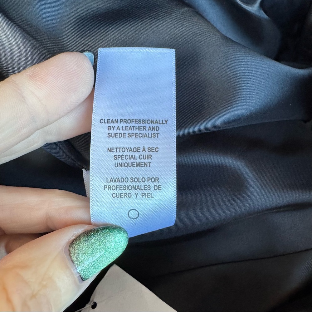 FRAME Denim Black Leather The Bubble High-Waist Luxury Designer NWT Size 25 - Picture 11 of 13